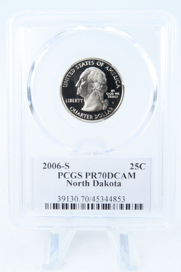 2006-S PCGS PR70DCAM North Dakota State Quarter Proof 25C