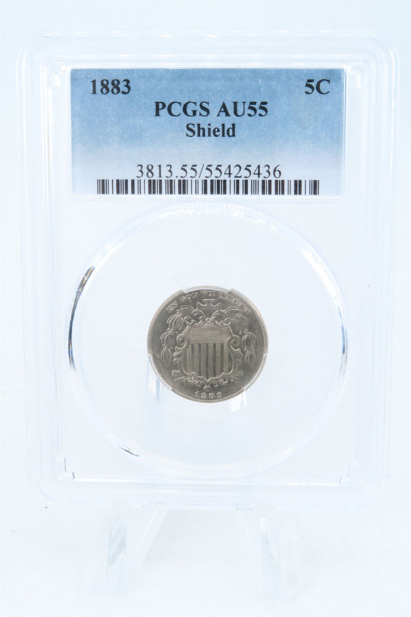 1883-P PCGS AU55 Shield Nickel Business Strike 5C