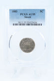 1883-P PCGS AU55 Shield Nickel Business Strike 5C