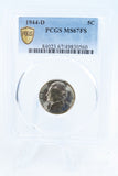 1944-D PCGS MS67FS Jefferson War Nickel Full Steps Business Strike 5C