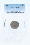 1872-P PCGS XF40 Shield Nickel Business Strike 5C
