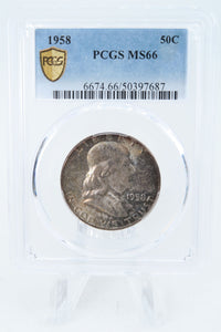 1958-P PCGS MS66 Franklin Half Dollar Business Strike 50C