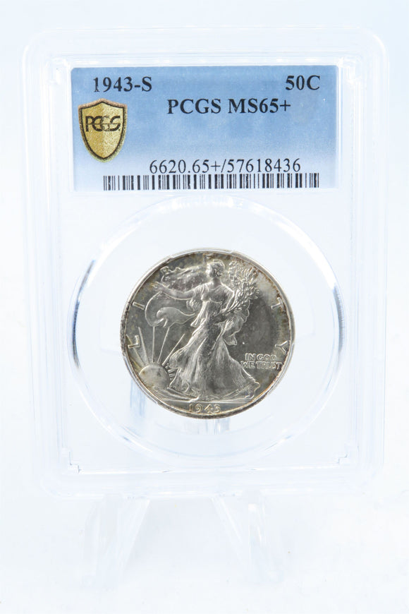1943-S PCGS MS65+ Walking Liberty Half Dollar Business Strike 50C