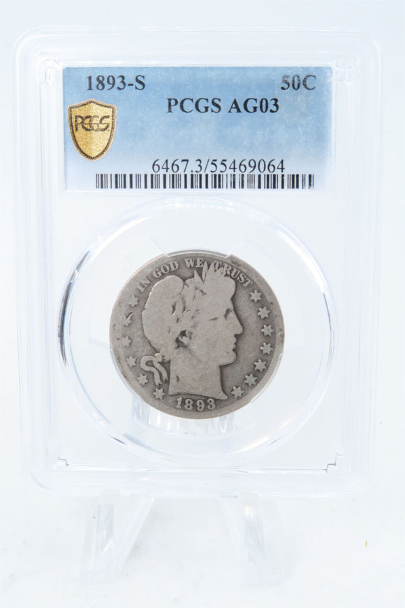 1893-S PCGS AG03 Barber Half Dollar Business Strike 50C