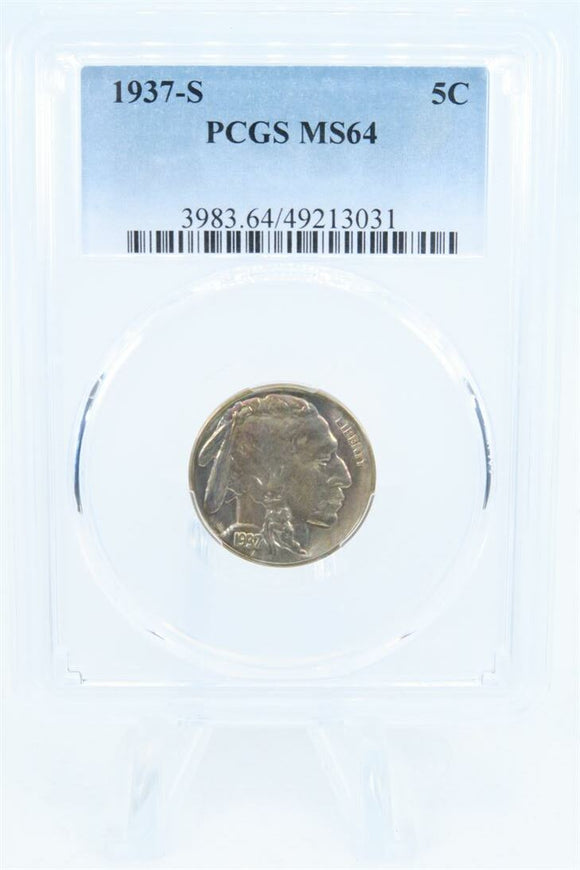 1937-S PCGS MS64 Buffalo Nickel Business Strike 5C