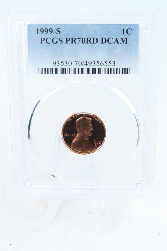 1999-S PCGS PR70DCAM Lincoln Memorial Cent Proof 1C