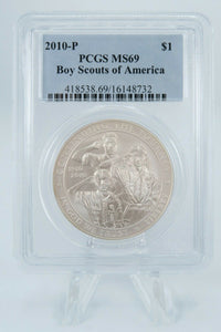 2010-P PCGS MS69 Boy Scouts of America Silver Dollar Business Strike