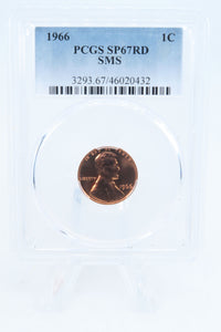 1966-P PCGS SP67RD SMS Lincoln Cent 1C