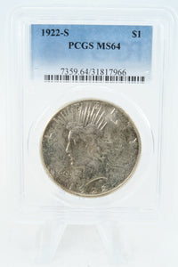 1922-S PCGS MS64 Peace Dollar Business Strike