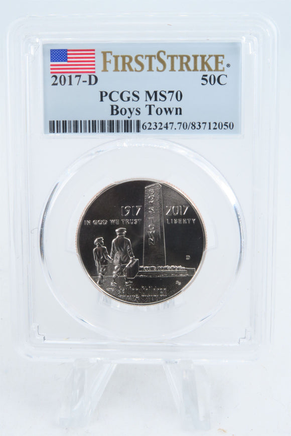 2017-D PCGS MS70 Boys Town Modern Commemorative Half Dollar 50C