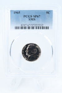 1965-P PCGS SP67 SMS Jefferson Nickel 5C