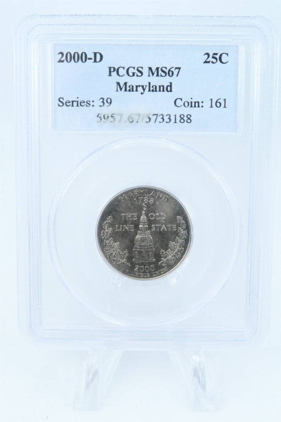 2000-D PCGS MS67 Maryland State Quarter Business Strike 25C