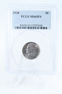 1938-P PCGS MS65FS Jefferson Nickel Full Steps Business Strike 5C