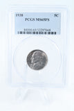 1938-P PCGS MS65FS Jefferson Nickel Full Steps Business Strike 5C