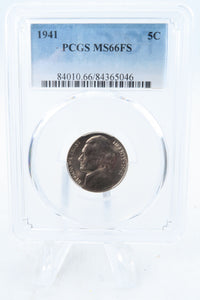 1941-P PCGS MS66FS Jefferson Nickel Full Steps Business Strike 5C