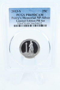 2013-S PCGS PR69DCAM Silver Limited Edition Perry's Memorial NP Proof 25C