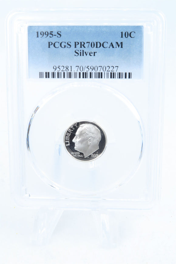 1995-S PCGS PR70DCAM Silver Roosevelt Dime Proof 10C