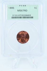 1995-P PCGS MS67RD Lincoln Memorial Cent Business Strike 1C