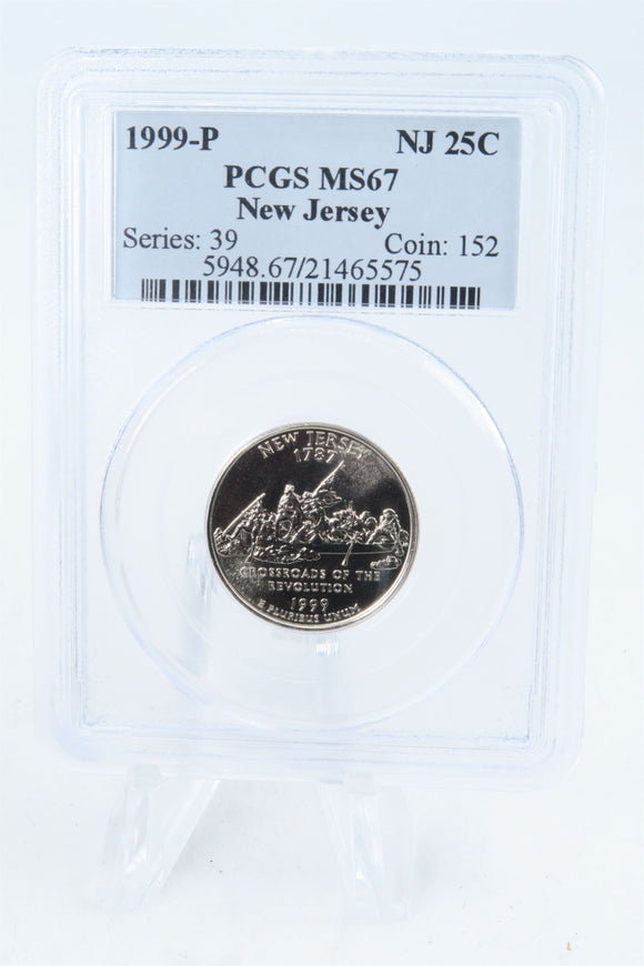 1999-P PCGS MS67 New Jersey State Quarter Business Strike 25C