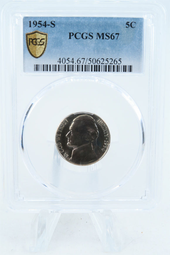 1954-S PCGS MS67 Jefferson Nickel Business Strike 5C