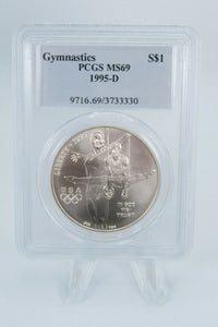 1995-D PCGS MS69 Gymnastics Commemorative Silver Dollar Business Strike