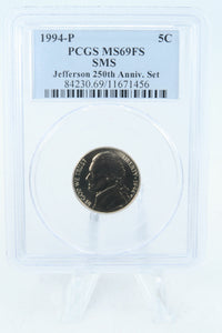 1994-P PCGS SP69FS SMS Jefferson Nickel 5C