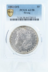 1882-O/S PCGS AU58 Strong Morgan Dollar Business Strike