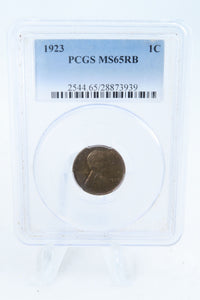 1923-P PCGS MS65RB Lincoln Wheat Cent Business Strike 1C