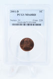 2001-D PCGS MS68RD Lincoln Memorial Cent Business Strike 1C