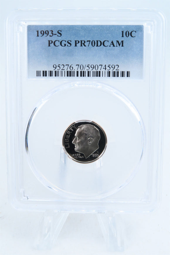 1993-S PCGS PR70DCAM Roosevelt Dime Proof 10C