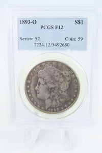 1893-O PCGS F12 Morgan Dollar Business Strike
