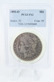 1893-O PCGS F12 Morgan Dollar Business Strike