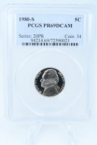 1980-S PCGS PR69DCAM Jefferson Nickel Proof 5C