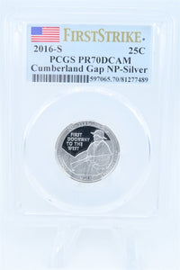 2016-S PCGS PR70DCAM Silver Cumberland Gap NP Quarter Proof 25C