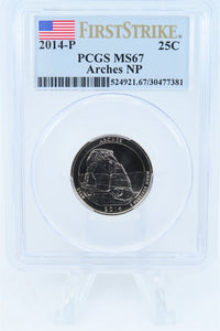 2014-P PCGS MS67 Arches NP Quarter Business Strike 25C