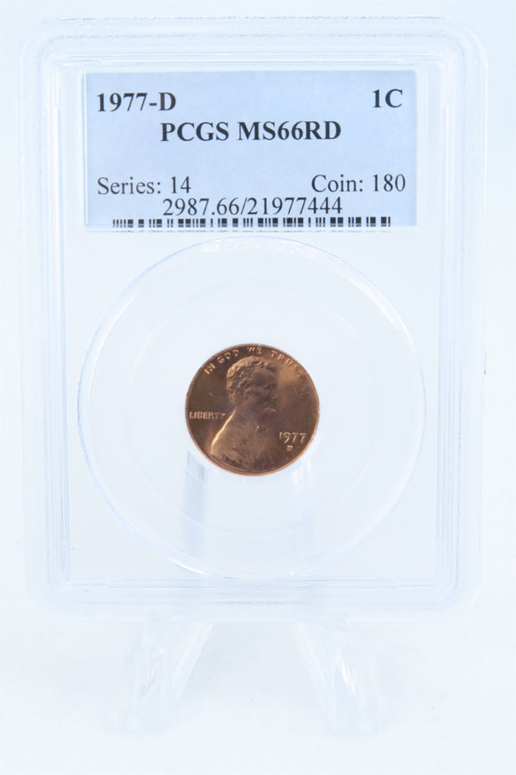 1977-D PCGS MS66RD Lincoln Memorial Cent Business Strike 1C