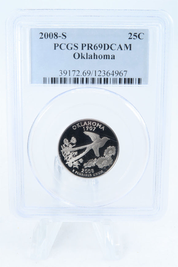 2008-S PCGS PR69DCAM Oklahoma State Quarter Proof 25C