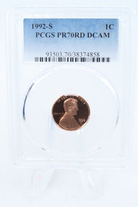 1992-S PCGS PR70DCAM Lincoln Memorial Cent Proof 1C