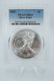 2012 PCGS MS69 American Silver Eagle Bullion Dollar Business Strike 1 oz