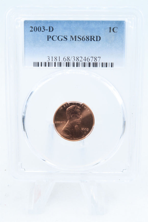 2003-D PCGS MS68RD Lincoln Memorial Cent Business Strike 1C