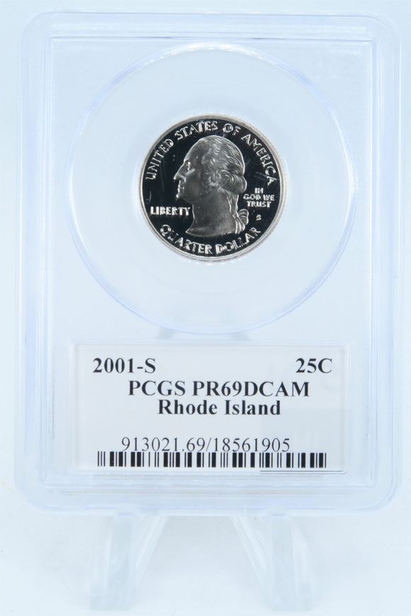 2001-S PCGS PR69DCAM Rhode Island State Quarter Proof 25C