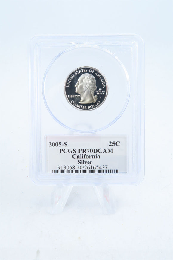 2005-S PCGS PR70DCAM Silver California State Quarter Proof 25C
