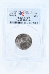 2006-P PCGS SP69 South Dakota Satin Finish State Quarter 25C