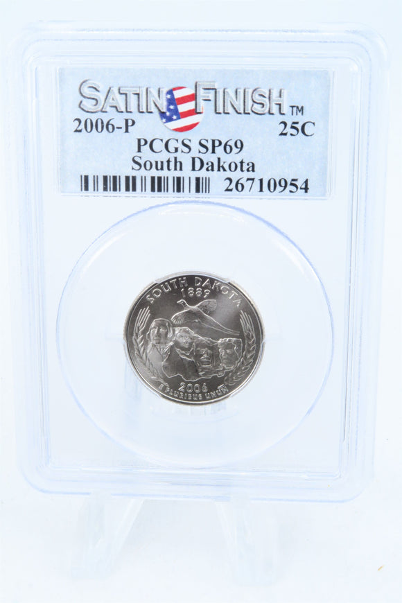2006-P PCGS SP69 South Dakota Satin Finish State Quarter 25C