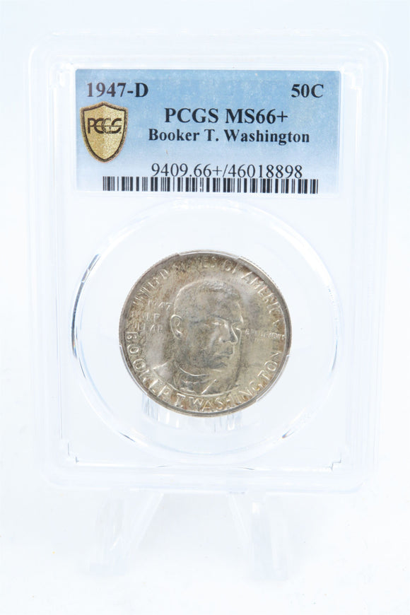 1947-D PCGS MS66+ Booker T. Washington Classic Commemorative Half Dollar 50C