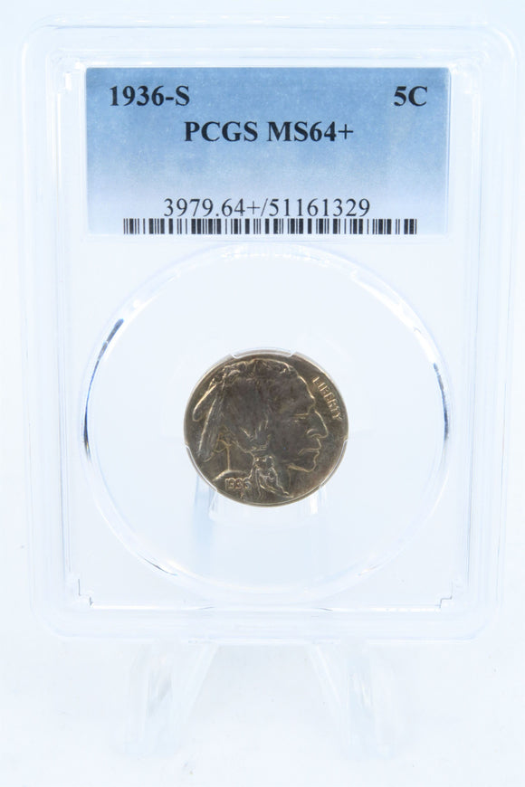 1936-S PCGS MS64+ Buffalo Nickel Business Strike 5C