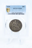 1858-P PCGS VF30 Liberty Seated Half Dollar Business Strike 50C