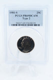 1981-S PCGS PR69DCAM Type 2 Washington Quarter Proof 25C