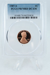 1987-S PCGS PR70DCAM Lincoln Memorial Cent Proof 1C