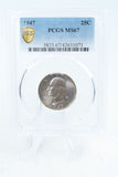 1947-P PCGS MS67 Washington Quarter Business Strike 25C